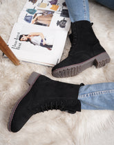 Black Block Solid Regular Boots